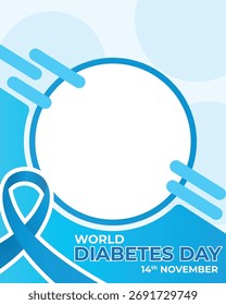 Marco de Perfil del Círculo Azul para el Día Mundial de la Diabetes. Marco de la campaña de sensibilización