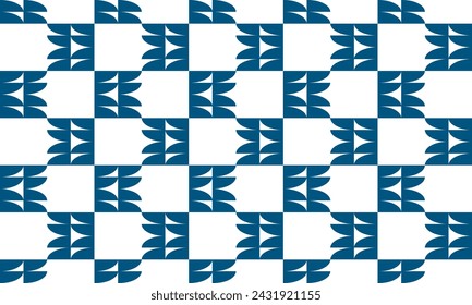 Blue circle quarter group checker board repeat seamless pattern design for endless fabric print patter or background