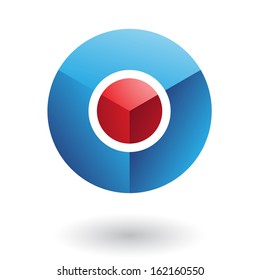 Blue Circle Red Core Abstract Icon