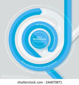 Blue circle ribbon infog-raphics. Vector illustration, for yours business of presentations.