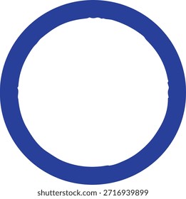 Círculo azul con bordes ásperos sobre fondo blanco texturizado