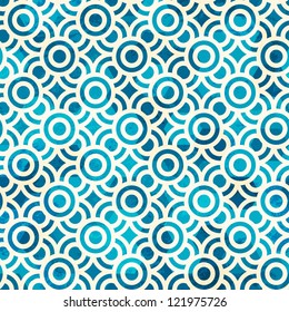 blue circle seamless pattern with grunge effect