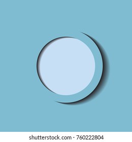 Blue Circle With Shadow On An Blue Background. Illustrator Vector And Icon