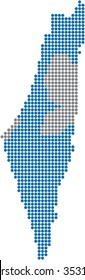 Blue circle shape United Arab Emirate on white background. Vector illustration.