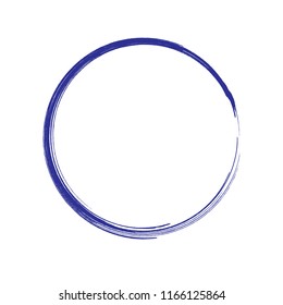 Blue Circle the simple template with brush style design