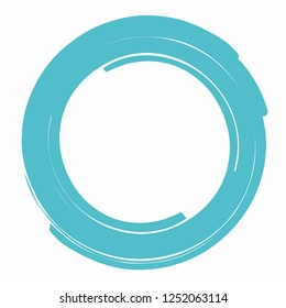 blue circle symbol sign vector design element template round shape grrunge style isolated on white