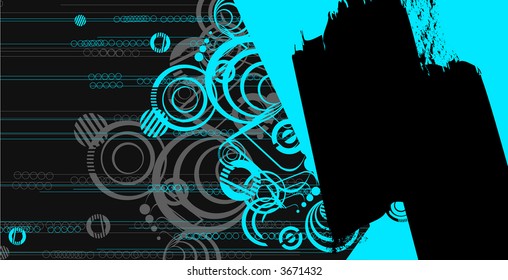 blue circle system- abstract composition