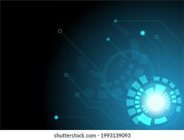 Tecnología de círculo azul tecnología abstracta concepto de innovación tecnológica fondo vectorial y luz brillante con algunos Elementos de esta imagen