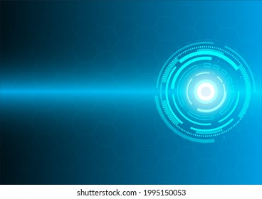 Blue circle technology abstract technology innovation concept hexagonal vector background and glowing light with some Elements of this image 