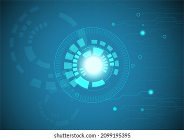Blue circle technology abstract technology innovation concept vector background and glowing light with some Elements of this image