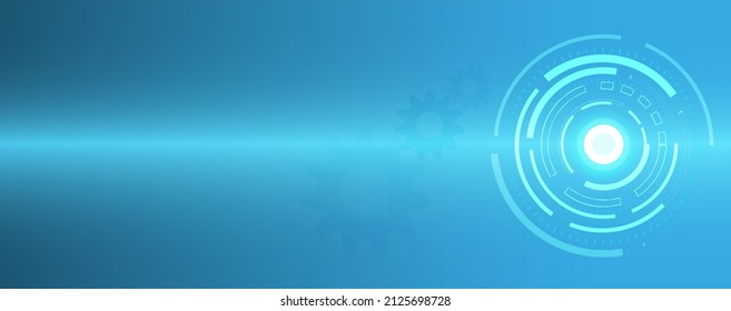 Blue circle technology abstract technology innovation concept vector background and glowing light with some Elements of this image panorama