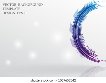 blue circle technology gray background template