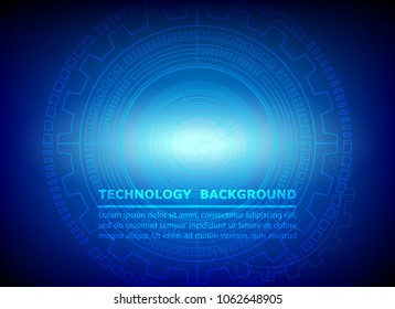 blue circle technology pattern vector background design