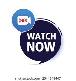 un circulo azul con un circulo azul que dice Watch Now Stunning Live Stream Vector Diseños"