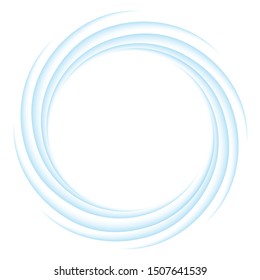 Blue circle of transition to white as magical swirl waves