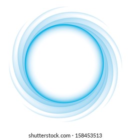 Blue Circle Of Transition To White As Magical Swirl Waves