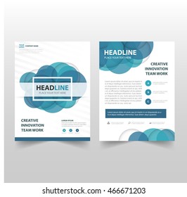 Blue circle Vector Brochure annual report Leaflet Flyer template design, book cover layout design,