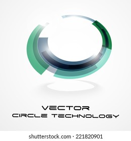 Blue circle. Vector illustration. Business Abstract Circle icon. Corporate, Media, Technology styles vector logo design template.