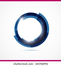 Blue circle. Vector illustration. Business Abstract Circle icon. Corporate, Media, Technology styles vector logo design template.