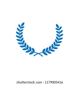 Blue circle wheat symbol design graphic template vector