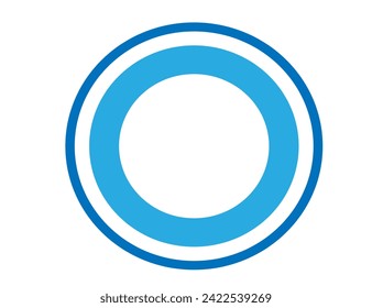 círculo azul con fondo blanco y azul