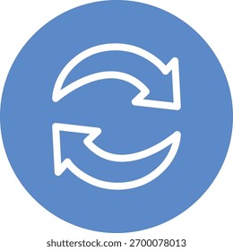 a blue circle with white reload arrows