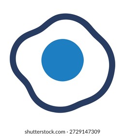 Círculo azul dentro de uma forma irregular azul escuro sobre fundo branco conceito abstrato