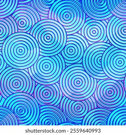 Blue circles abstract seamless pattern