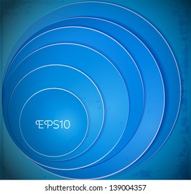 Blue circles abstract vector background