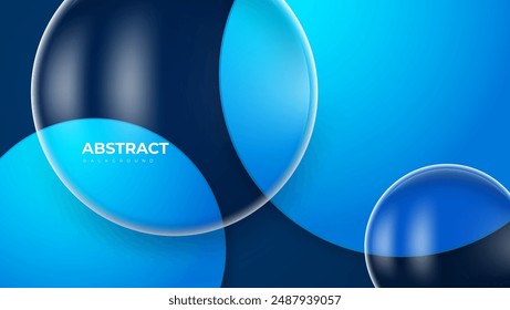 blue circles background with circular glass, ideal for abstract backgrounds, technology concepts, and modern design projects. Suitable for presentations and digital marketing.