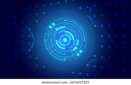 blaue Kreise Schaltung Elektronischer Cyberspace abstrakter High-Tech-Hintergrund