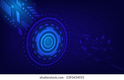 circuito de círculos azules con líneas conexión electrónica red de fondo de tecnología abstracta