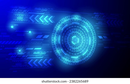 fondo abstracto del circuito de los círculos azules en red de alta tecnología