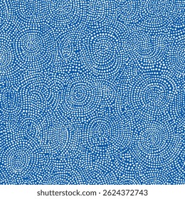 Blue circles and dots, designed in the style of traditional. striped seamless pattern, Vector illustration background for print the paper.