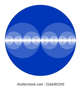 Blue circles forming a binary sequence. Circles halved in diameters showing the Power of Two, the exponentiation with number two. The first 6 non-negative powers of 2 are 1, 2, 4, 8, 16 and 32. Vector