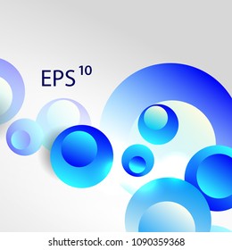 Blue circles with a gradient on a white background. Vector, eps 10. Original art design.