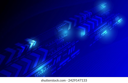 fondo abstracto de la tecnología hi tech del circuito de las líneas de los círculos azules