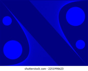 Blue circles and lines in symmetrical ways