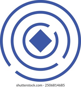 Logotipo de los círculos azules, icono, Ilustración vectorial