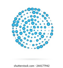 Blue circles logo sign, vector