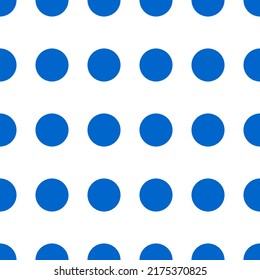 Círculos azules sobre un fondo blanco. Patrón sencillo y sin inconvenientes para los tejidos decorativos. Vector.