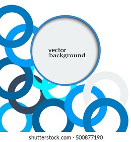 Blue circles on white background with place for text.Cover design,background