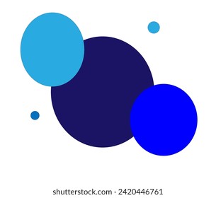 blue blue circles pattern on white background