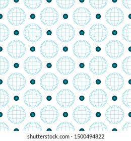 Blue circles seamless pattern. Fashionable geometric background