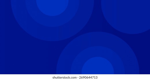 Blue circles shapes dark blue gradient background.