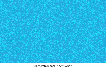 Círculos azules y espirales sobre fondo azul