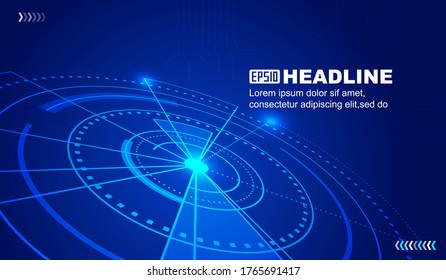 Blue circuit board abstract technology concept, internet technology background.