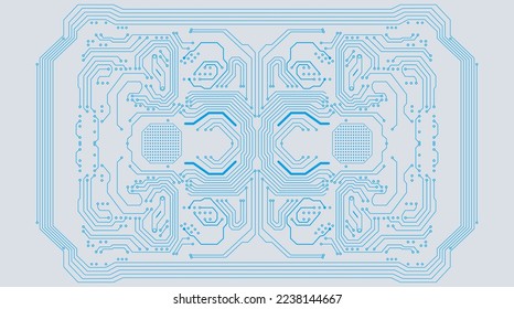 Blue circuit board communication technology concept vector illustration