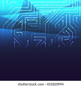 blue circuit board digital interface background