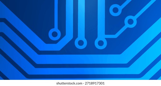 Fondo de Tecnología de Tablero de circuito azul con líneas interconectadas y fondo futuridtic de brillo de neón. Ilustración vectorial eps10